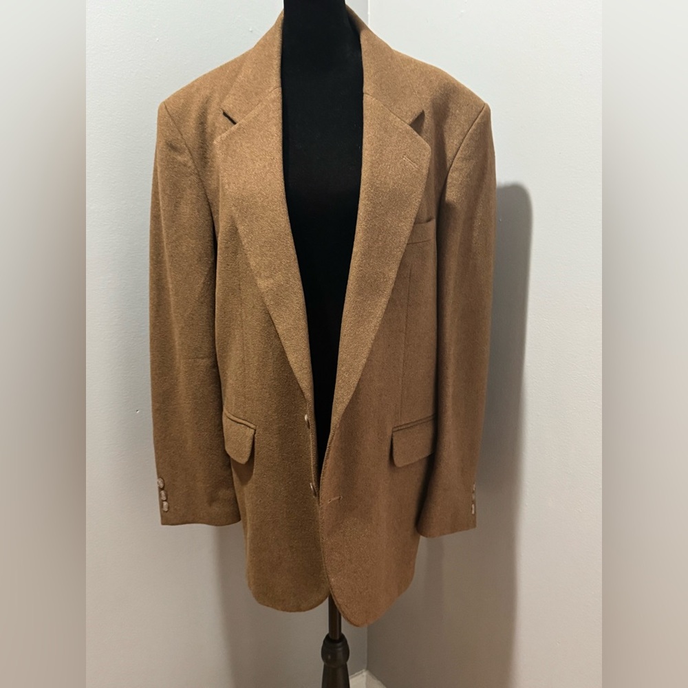 Vintage Egon Von Furstenburg Camel Hair Blend Blazer Size 42 L Sports Coat Men’s